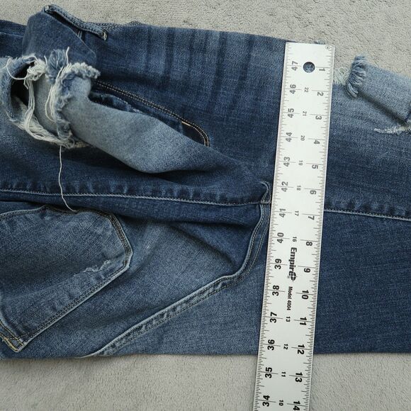 Judy Blue Jeans Juniors 11/30 Blue High-Rise Boyfriend Fit 27" Inseam Destroyed - Picture 6 of 16